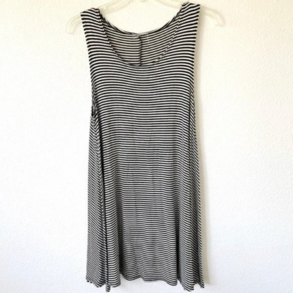 Sleeveless striped swing dress mini trapeze flowy - Picture 2 of 8
